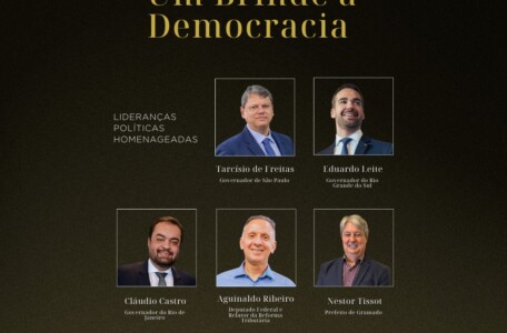 Em noite de homenagens, jantar “Um Brinde à Democracia” reúne lideranças políticas e empresariais do país